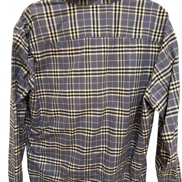 Burberry Men's Designer Blue White Button Down Shirts XXL EUC - Picture 3 of 3